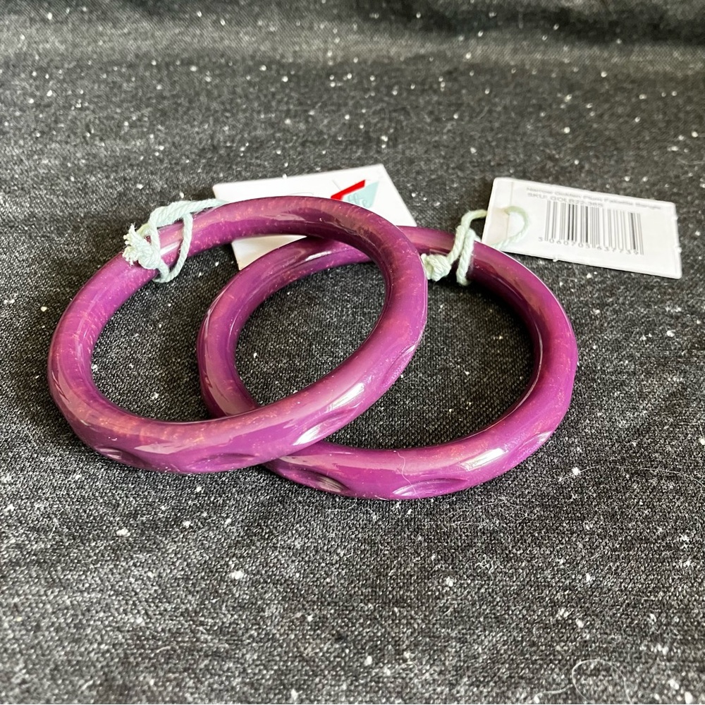 Splendette Golden Plum Fakelite Narrow Bangle Set